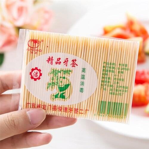 100PCS/ Bag Disposable Wood Dental Natural Bamboo Toothpick For Home Restaurant Hotel Products Toothpicks Tools