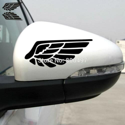 2 x Rear View Mirror Car Stickers Funny Wing of the Angel Car Decal for Tesla Ford Chevrolet Honda Toyota Lada