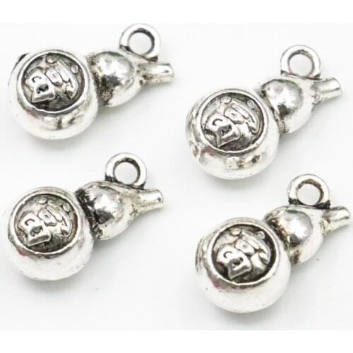 20PCS Wholesale Accessories Retro Tibetan Silver Color Gourd Pendant Beads for Jewelry Making DIY Bracelet Necklace 8x15mm A326