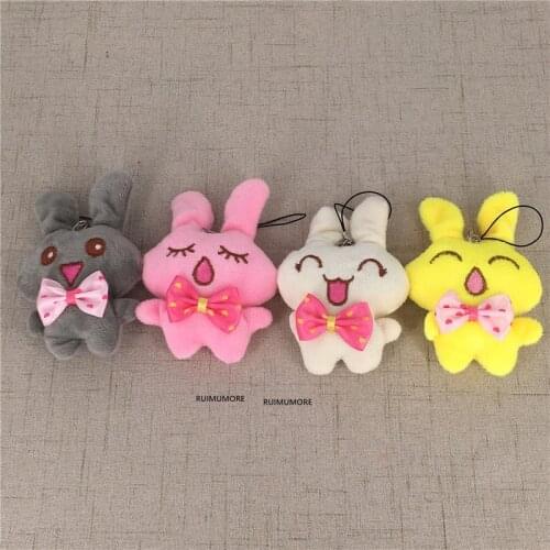 4Colors/Lot Mini 4-15CM Rabbit Plush Stuffed animal TOY DOLL , Key Chain Gift Pendant Rabbits Plush TOY DOLL