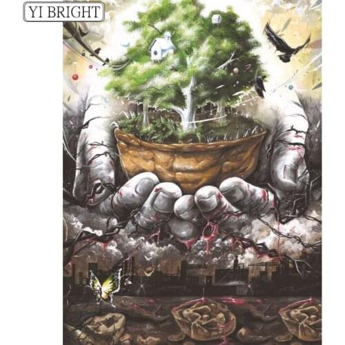 5D DIY Full Square Diamond Painting Cross Stitch life Tree 3D Diamond Embroidery Rhinestone Mosaic Home Decoration