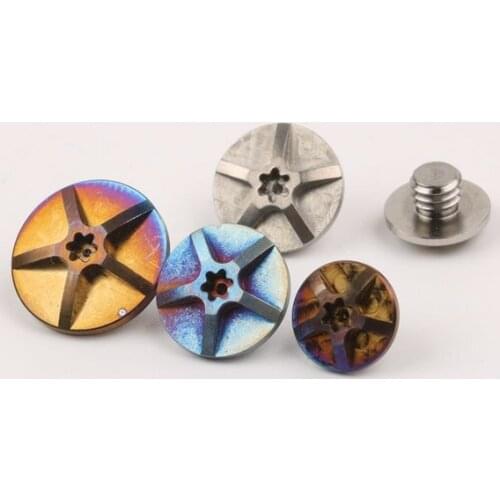 6pcs lot Super Light M4x3mm TC4 Titanium Screw Bolt For knife handle Torx Head 8mm 10mm 12mm