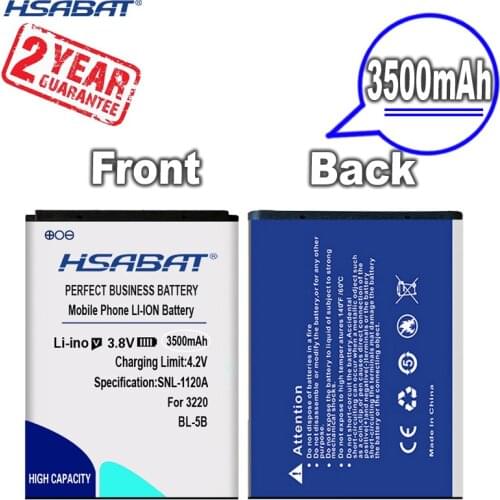 3500mAh Battery for Nokia 3230 5070 5140 5200 5300 5500 6020 6021 6060 6070 6080 6120 6120C 7260 7360 7620 N80 BL-5B N90