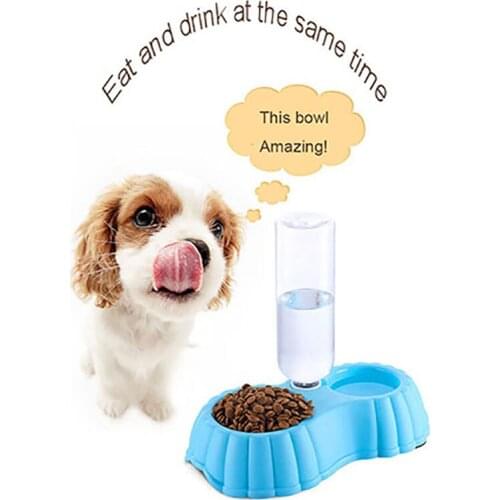 Dog Accessories Water Bowl For Dog Double Bowls And Drinkers Automatic Drinking And Feeding Plastic Pumpkin Type Water Pet Basin