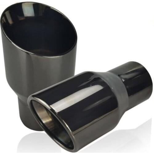 Automobile muffler modified tail pipe stainless steel black large caliber 89 universal tail throat oblique exhaust head slight