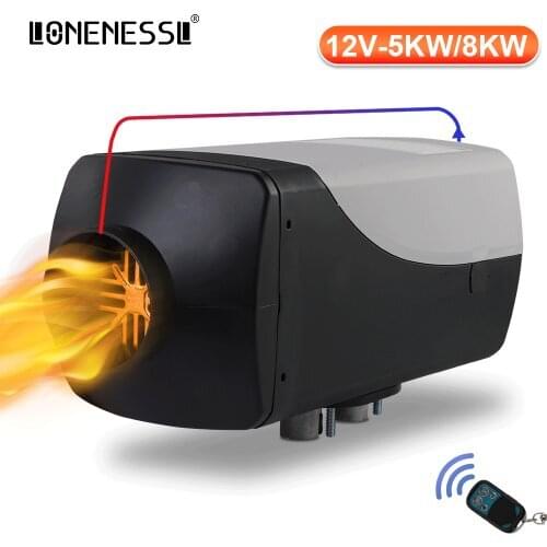 LONENESSL Car Heater 12V 5/8KW Air Diesels Parking Autonomous Heater LCD Monitor Pre-heating for Camper Van , RV , Trucks, Home
