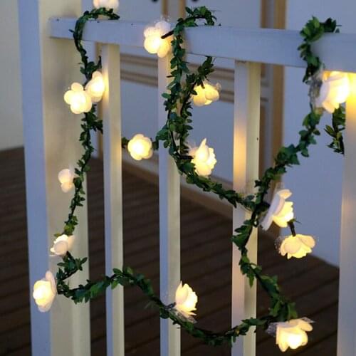 Battery Powered 1.5M Rose Led String Lights Outdoor Garden Decoration Rattan Lanterns New Style Lemon Lights String Lights