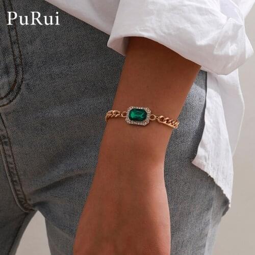 2020 Shiny Crystal Bracelet for Women Link Cuban Chunky Chains Charm Bracelet Rhinestone Wedding Jewelry for Women Girls Gift