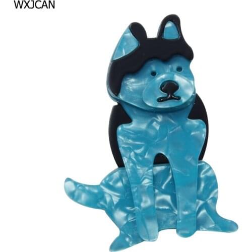 WXJCAN new dog acrylic brooch husky pet Handmade animal badge costume accessories Size 65mm*50mm