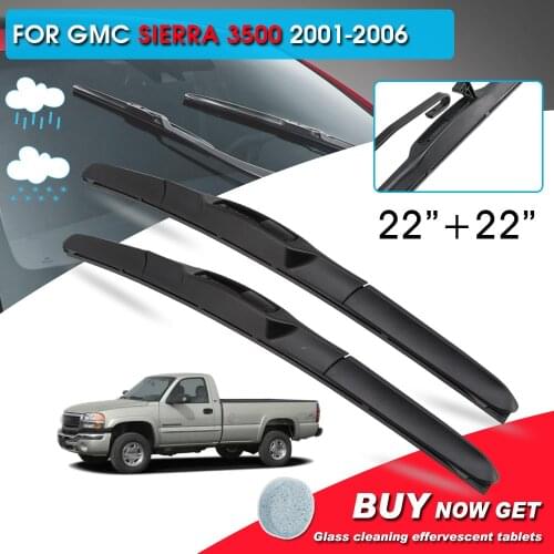 BROSHOO Car Front Window Windshield Wipers Blade For GMC Sierra 3500 22"+22" LHD&RHD Car Model Year 2001-2006 Auto Accessories