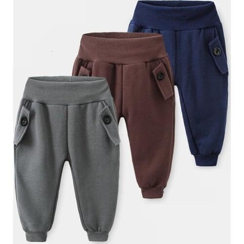 2 3 4 5 6 7 Y Baby Boys Pants Thicken Casual Elastic Waist Trousers For Boy Kids Harem Pants Autumn Winter Toddler Boy Pants