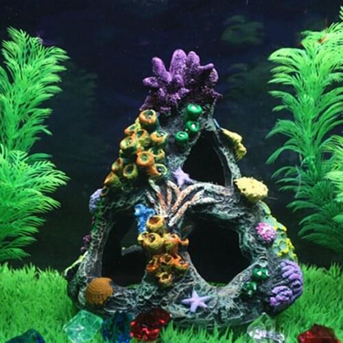 Fishbowl Scenery Decoration Fishbowl Aquarium Rockery Coral Scenery Golden Fishbowl Avoidance Cave