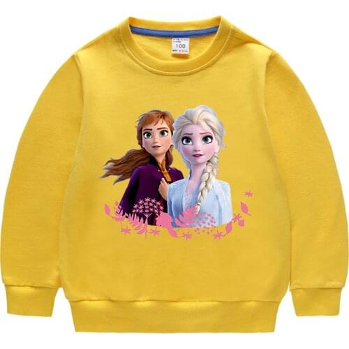 Disney Frozen Baby Girls Kids Cartoon Hoodie Baby Children Home School Elsa Print T Shirt Tops Sweatshirt Casual Clothes