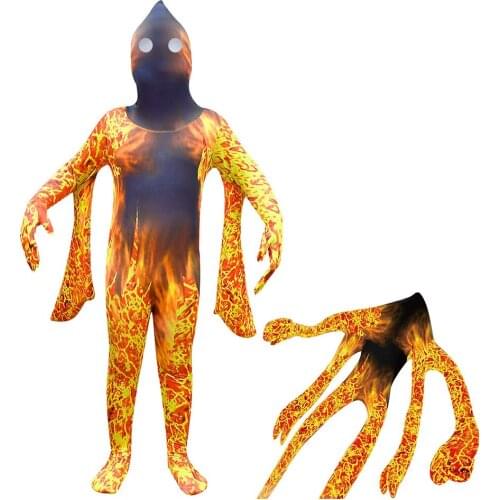 Kids Children Magma Cosplay Costume Jumpsuit Outfits Halloween Carnival Suit