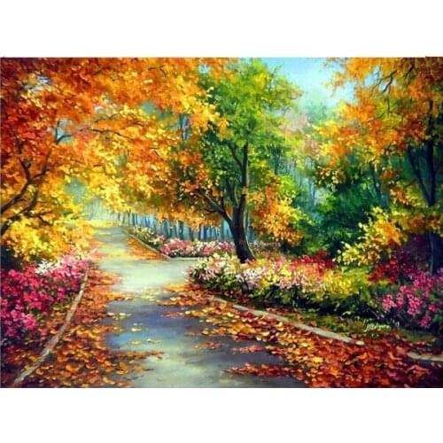 Diy Mosaic Inlay 5d Diamond Painting Full Square/round Drill Art Embroidery Cross Stitch Road Scenery Resin Picture By Numbers