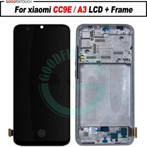 For CC9E A3 LCD Display + Touch Screen Digitizer Assembly For xiao mi MI CC9E screen with frame