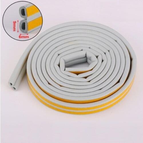 Door Window EPDM Rubber Self-adhesive Sealing Strip Sliding Screen Sash Cupboard Wardrobe Closet Seals Gasket 9x6mm 10m Gray