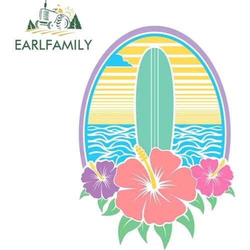 EARLFAMILY 13cm x 9.3cm for Surf California Car Sticker Auto Decal Waterproof Scratch-proof DIY Custom Printing Funny Decoration