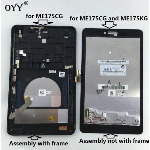 Capacitive touch screen LCD Display Digitizer Glass Assembly with frame For Asus Fonepad 7 Memo HD 7 ME175 ME175CG K00Z