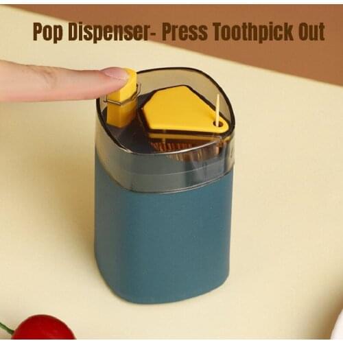 Toothpick Dispenser Tool Pop-up & Press Design Transparent Lid Big Mouth Household Restaurant Toothpick dispenser Accessories