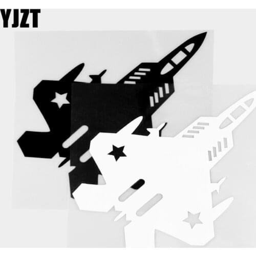 YJZT 15.1×15CM Exquisite Vinyl Decal Cool Car Sticker Battle Aircraft Rear Window Glass Decoration Black / Silver 20C-0430