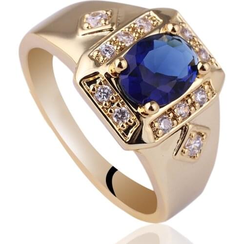 Unisex Gold Color Real Sterling 925 Silver Ring for Men and Women R117 Size 10 11 12 13