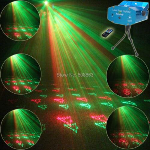 Mini R&G Remote 20 Christmas Pattern Laser Projector Club Bar Coffee Shop Dance Disco Home Party Xmas DJ Effect Light R21N7