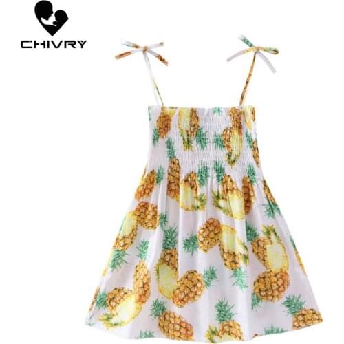 Little Girls Summer Dress Lacing Floral Print Princess Dresses Kids Baby Girls Sling Strapless Sleeveless Loose New A-line Dress