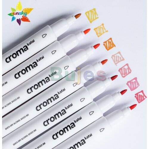 Croma katai Double head marker Alcohol oil marker Student art design drawing pen Hand painted animation clothing Art supplies