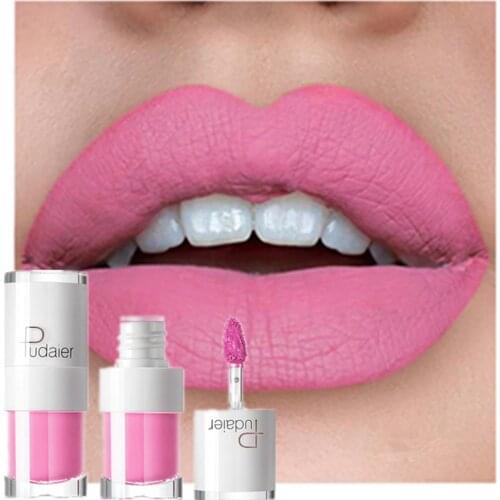 Pudaier Brand 16 Colors Matte Lip Gloss Waterproof Makeup Red Velvet Nude Lip Tint Long Lasting Lipgloss Tubes Liquid Lipsticks