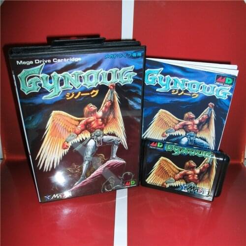 MD games card - Gynoug Japan Cover with Box and Manual for MD MegaDrive Genesis Video Game Console 16 bit MD card