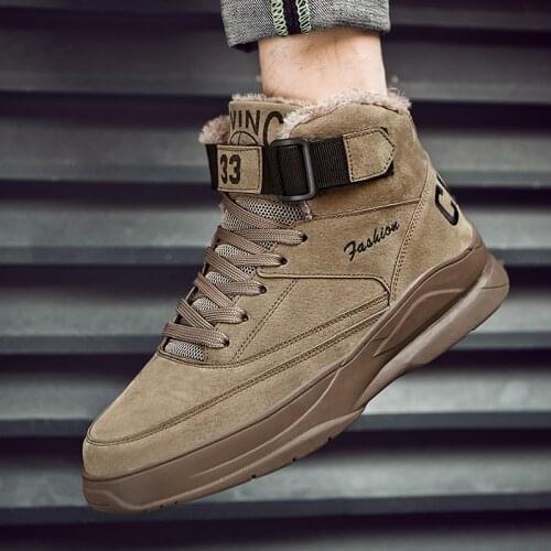 Men Winter Warm Plush Skateboarding Shoes Male High Top Sneakers Hip Hop wearable Sport Ankle Boots Women Autumn Summer Footwear