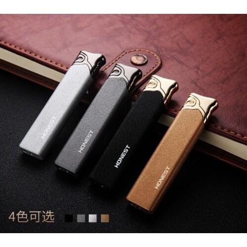 Genuine Honest Elongated shape jet flame inflatable Characteristic lighter Outdoor mini portable lighter Creative Gifts box