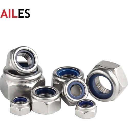 Nylon Lock Nut Stainless Steel M2 M2.5 M3 M4 M5 M6 M8 M10 M12 M14 M16 M20 M24 M27 M30 DIN985 Hexagon Locking Nut
