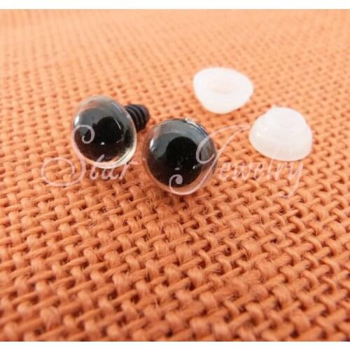 New items 13mm round shape plastic clear toy eyes +washers fit for doll accessories/100pcs (not 100pair)/#fes