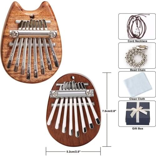8 Key Kalimba African Finger Thumb Piano Full Veneer Camphor Wooden Keyboard Percussion Instrument Music Gift for Beginner