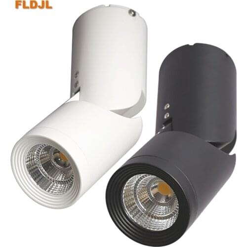Dimmable Rotating LED Down lights 9W12W15W COB LED Ceiling Spot Lights AC110V-220V LED Warm Cold White Indoor Lighting