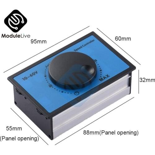 PWM DC 12V 24V 48V Motor Speed Controller Panel Motor Drive Module DC 10V-60V 20A Soft Start Switch TE1255 for DC Brush Motor