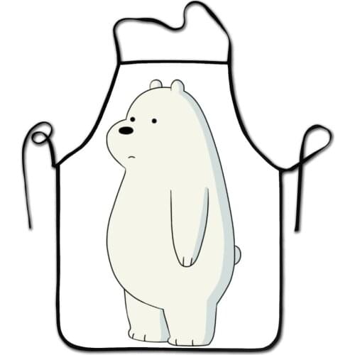 Cute Stand Ice Bear We Bare Kitchen Aprons Long Tie Adjustable Bib Apron Adults Aprons for Cooking Baking Griling