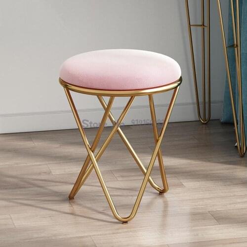 Makeup stool light luxury style ins Nordic bedroom nail chair net red low stool dressing table stool home modern stool