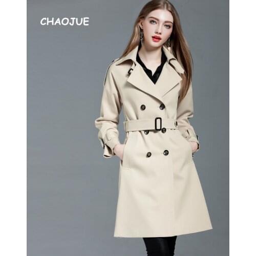 CHAOJUE Brand Europe Women Long Trench New Arrivals Elegant Slim Coat uk Ladies Loose Causal Trenchcoat Customized Coat Sales