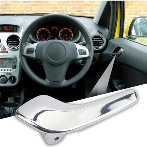 Car Interior Door Handle Cover Replacement Silver Right Car Inside Door Handle 13297814 136045 for Vauxhall CORSA D 2006-2016