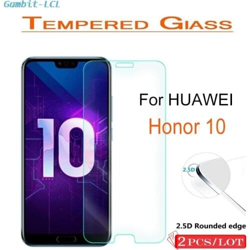 2PCS Tempered Glass for Huawei Honor 10 Screen Protector 2.5D 9H on the Phone Film Protective Safety Glass for honor10