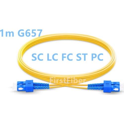1m SC LC FC ST PC UPC Patch Cable 2 cores Duplex Fiber Patch Cable, G657A Jumper, Patch Cord 2.0mm PVC OS2 SM Bend Insensitive