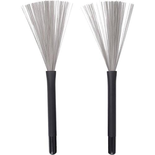 1 Pair Drum Brushes Retractable Drum Wire Sticks Brushes For Jazz Drums