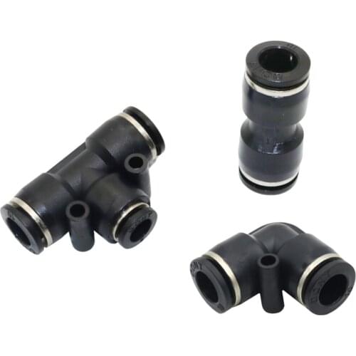 10mm Slip-lock Tee, Elbow, Straight Quick connector Pneumatic joint Garden Mist cooling system Hose connector 5 Pcs
