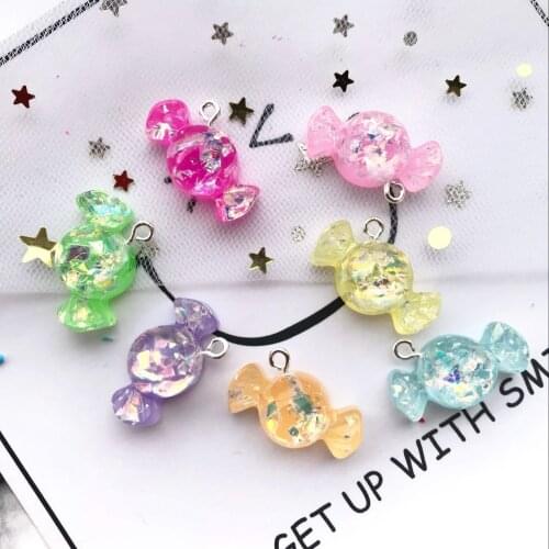 10pcs 12*23mm shiny sweet candy charms resin charms necklace pendant keychain charms for DIY decoration