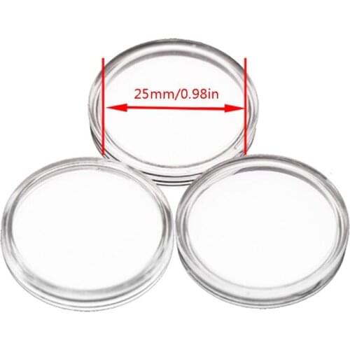 10 pc 25mm NTAG215 Coin Holder Capsules Box Storage Clear Round Display Cases High Quality Coin Holders Acrylic Material