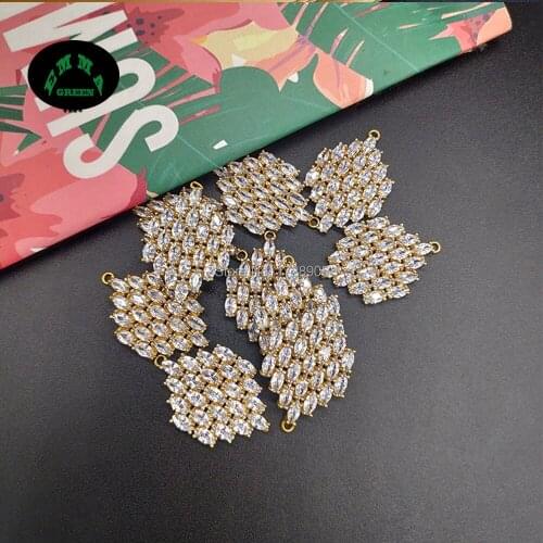 Zircon Charms Pendant for Earrings Dangle Charms 10pcs 28mm Flower Crystal Charm for DIY Jewelry Making Findings Charms