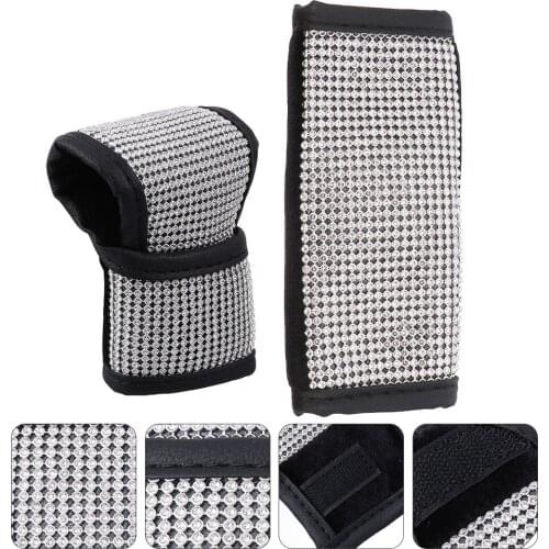 2pcs Auto Handbrake Cover Car Gear Cover Set Car Shifts Knob Gear Leather Cover